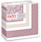 Fato, Trockene Papierservietten, Airlaid, Textileffekt, Packung mit 50 Servietten, Größe 40x40 gefaltet in 4, Granatrotes Bouquet-Muster