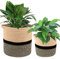 Baumwollseil-Pflanzenkorb 2 Set Übertopf Korb - Robuster Jute-Seil Pflanzenkorb Moderner Gewebter Korb für Blumentopf Indoor, Gewebter Aufbewahrungskorb, Groß 30cm x 30cm und Klein 20cm x 20cm