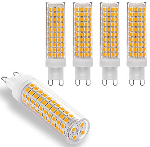 Lampade LED G9, 12W G9 LED Lampadina Non dimmerabile 1200LM, Equivalente a 100W G9 Lampada Alogena, AC220-240V No Flickering 5PCS,Warm white 3000k