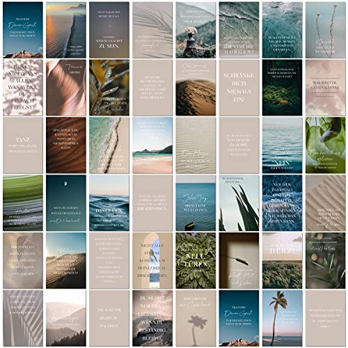 Postkarten Set 52 Sprüche Karten - Kartenset als Mutmacher Geschenk mit Sprüche für jeden Tag, Motivationskarten, Affirmationskarten für Erwachsene, Coaching Karten, Dankeschön Karte