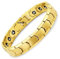 Braccialetto magnetico da uomo, braccialetto magnetico in acciaio al titanio, braccialetto magnetico completo con 18 magneti, (Bracciale magnetico in oro)