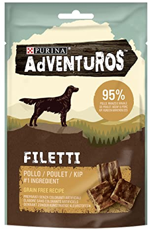 Purina Adventuros High Meat Filetti Snack Hunde Reich in Huhn 70g