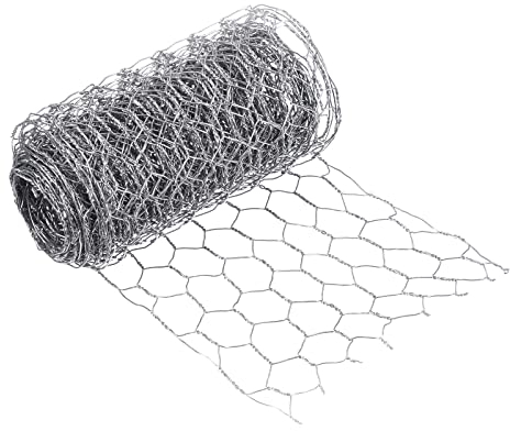 PATIKIL 118 x 4 Chicken Wire Net, Floral Wire Netting Hexagonal Mesh Galvanized Iron for DIY Crafts Home Garden Poultry Fencing, Silver Tone