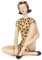 Moritz Deko-Figur Badenixe im Leoparden Badeanzug sitzend Maritime Deko aus Polyresin Dekorations Idee Standdeko Badzimmer Statue Skulptur
