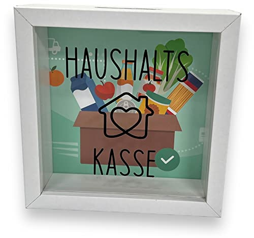 BUSDUGA 4176 Sparkasse Bilderrahmen Haushaltskasse, 15x15x5 cm, Spardose Geldgeschenk