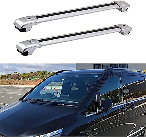 YUEGOO 2 Stück Auto Aluminium Dachbügel Gepäckträger für Mercedes Benz Viano Vito W447 2014-2020, Abschließba Dachreling Dachgepäckträger DachquerträGer Dachträger Zubehör
