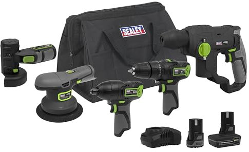 Sealey 5 x 10.8V SV10.8 Series Cordless Combo Kit - 2 Batteries - CP108VCOMBO7