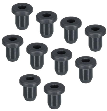 sourcing map 30Pcs T Type Rubber Grommet Mount Dia 6mm (8x3.5x9mm) Seal Protection Flexible Hole Plugs for Cable Pipe Black