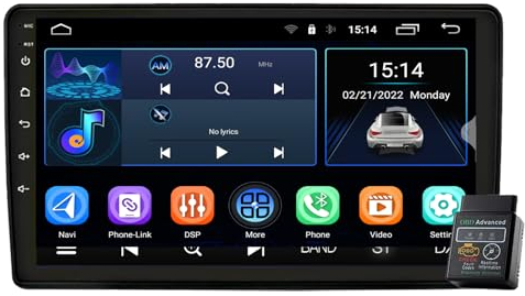 Vankeseong Autoradio für FIAT Ducato 2006-2022, 9 Android 12, Bluetooth, DAB+, CarPlay, Navi, GPS, 4GB RAM+64GB ROM
