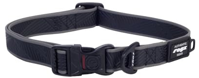 Rogz Amphibian Klassisches Hundehalsband, Schwarz, Größe L