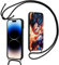 Lanyard Handyhülle für iPhone 11 Hülle 6.1 Zoll, Handykette Anime Dragonball Z Super DBZ Goku Son Gohan Manga Junge Muster mit Band zum Umhängen Kette Schutzhülle Bumper Stoßfest Dünn Case, 08