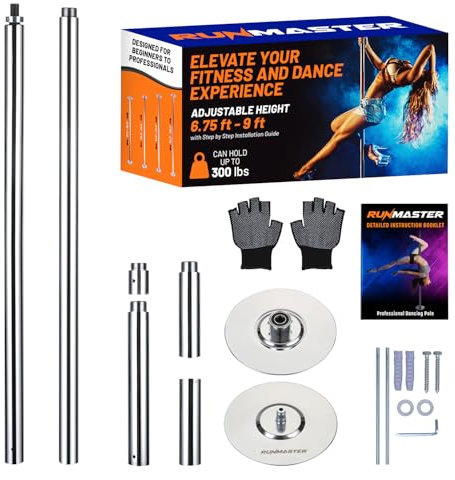 runmaster Professional Dancing Pole Bâton de Danse Professionnel pour Femmes, Acier Inoxydable