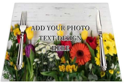 Individuelle Tischsets, Baumwolle und Leinen, hitzebeständig, rechteckig, waschbar, Hochzeits-Tischsets