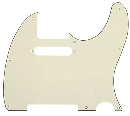 8 Löcher Guitar Tele Pickguard Front -Scratch -Teller für Deluxe Nashville Telecaster E -Gitarre, 3 Ply, creme weiße Gitarrenkratzplatte