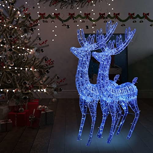 Möbel Home Tools XXL Acryl Weihnachten Rentiere 250 LED 2 Stück 180cm blau