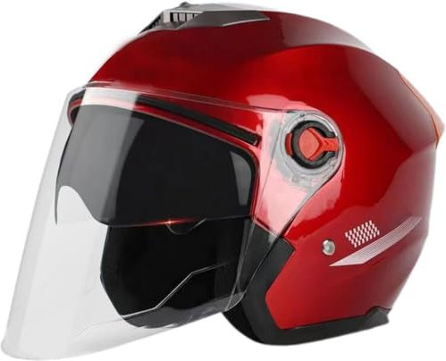 AOOPOO Motorcycle Helmets for Men - Open Face Motorcycle Helmets | Durable Moped Helmets 3/4 Helmets with Dual Visor for Men Women, Moped Scooter Helmets for Scooter Motorcycle