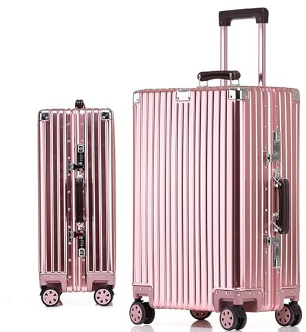 Meoky Metallkoffer Aluminium Silber Koffer Handgepäckkoffer mit Spinnerrädern,3,26in