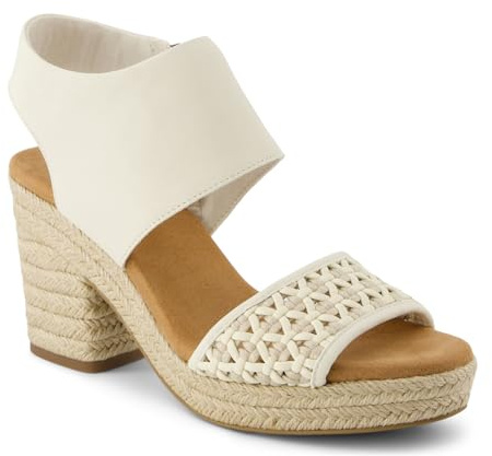 TOMS - Womens Majorca Platform Sandals, Color Natural Geo Basketweave Pu/Leather, Size: 6 UK