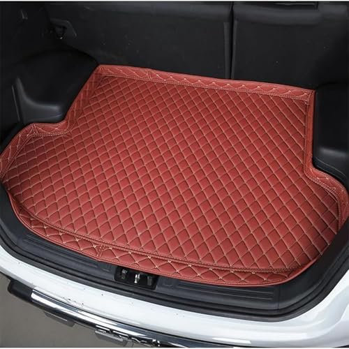 StRoux Auto Leder Kofferraummatte Für BMW iX3 G08 2021 2022 2023 2024, Passgenaue Hohe Seite Kofferraumwanne Cargo Teppich Kratzfeste Schutzmatte Kofferraummatte Innenraum ZubehöR,H/Claret