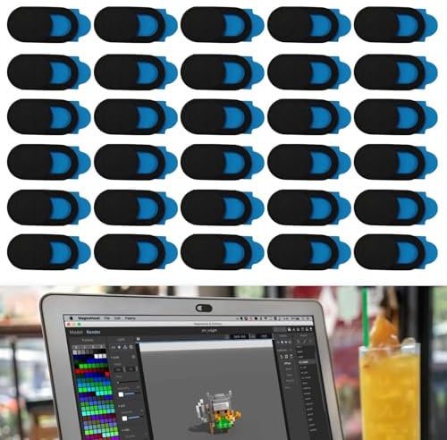 30PCS Laptop Camera Cover Slide Black Laptop Camera Cover Slider Webcam Cover Slide Privacy Sticker Phone Camera Cover for Laptop Desktop PC Tablet Smartphone Protect Your Privacy and Security