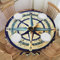 SKKNT Tischdecke mit maritimem Segelboot-Kompass-Druck, rund, für Zuhause, Küche, Esszimmer, Dekorationen für Frühling/Sommer, Hochzeiten