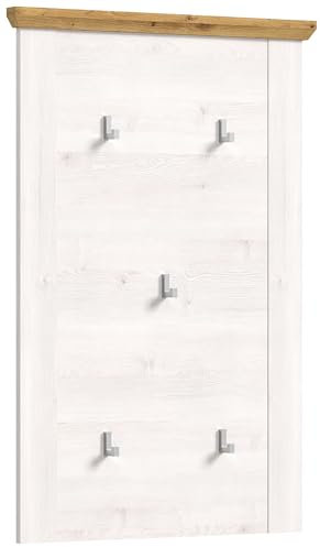 Newroom Garderobenpaneel Sibiu Lärche Wandgarderobe Landhaus Modern - 64x103x103 cm (BxHxT) - Hakenleiste Garderobe - [Titania.Four] Flur Diele Eingang