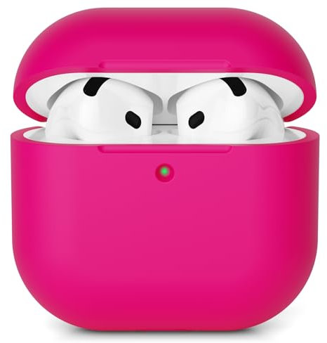 AOTUAO Custodia Compatibile con AirPods 4 (2024) Custodia Case, Case Protettiva Antiurto Antiscivolo in Silicone per AirPods 4a Generazione Cover Custodia, LED Frontale Visibile, Rose Pink