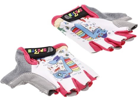 MUELODSIC Fingerlose Kinderhandschuhe Für Outdoor-Sportarten rutschfeste Atmungsaktive Fahrradhandschuhe Mit Fischmuster Leuchtendem Für Radfahren Skaten Und Training