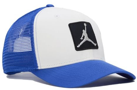 Jordan Air Jumpman Rise Structured Trucker Hat Snapback Cap, Blau/Weiß, M-L