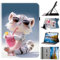DayQiQiPu Case for Amazon Fire 7 (7.0 Inch, 12th Generation, 2022 Release) PU Leather Flip Cute Tiger Pattern Tablet Protective Cover With Card Slots & Stand Multi-Functional Shell,04