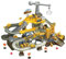 Mining area - Pista Cantiere Bambini con Camion e Ruspe – Giocattolo Costruzioni Educativo 3-8 Anni con Gru, Betoniere, Nastro Trasportatore e Scivolo Palline – Set Macchinine da Cantiere