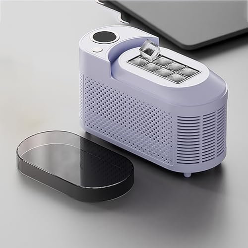 Générateur de glaçons portable à double alimentation - Compatible avec prise de courant et courant alternatif, voyants LED conviviaux, rangement compact for camping-cars et petites maisons(Purple)