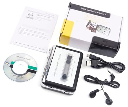 Tragbarer Kassetten-Digitalisierer, USB-betrieben, Analog-zu-MP3-Konverter, keine Software erforderlich, für Reisen, tragbarer Band-Digitalisierer
