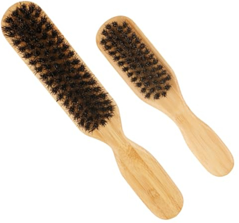 TOPPERFUN 2 Stück-pack Herren Bartbürsten Borstenbürste Bartpflege Gesichtsbürste Für Männer Friseursalon Nackenhaarbürste Mit Ergonomischem Griff Zur Reinigung Zerkleinerter Haare