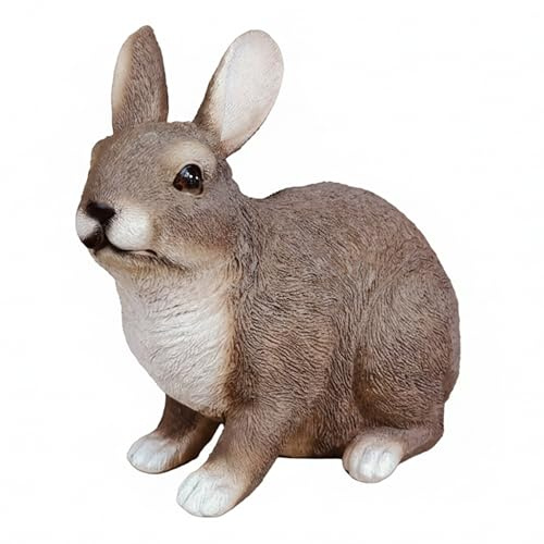colourliving Deko Hase Figur Gartenfigur Hase stehend realistische Hasenfigur als Osterdeko und Frühlingsdeko für Garten, Terrasse und Zuhause (braun sitzend groß)
