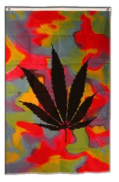 Flaggenfritze Fahne/Flagge Hanf Regenbogen + gratis Sticker
