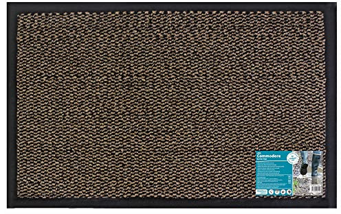 JVL Heavy Duty Commodore Backed Barrier Door Floor Mat, Brown, 40 x 60 cm