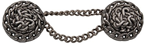 Ketten Knöpfe groß silber Metall Knöpfe im Ketten Design 28mm mit Kette ca.80mm 1 Stück