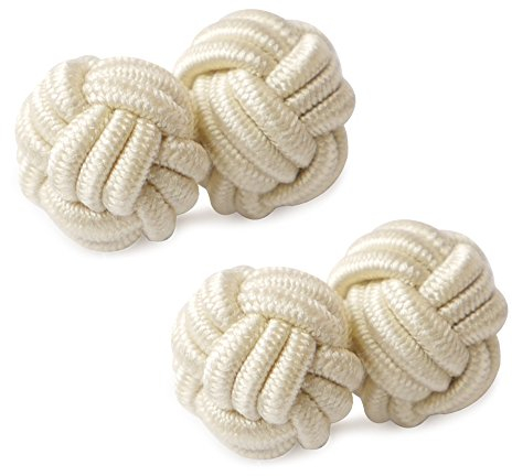 HONEY BEAR 1 Paar Herren/Damen Seide Stoff Knoten Seidenknoten Manschettenknöpfe für Hemd/Kleid,MEHRWEG