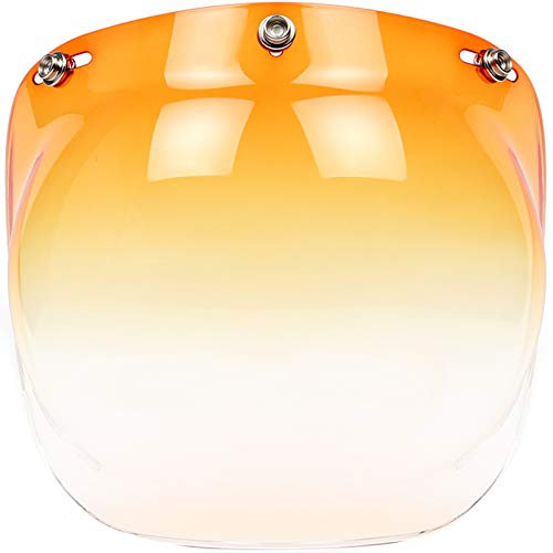 Chern Yueh Helmet Bubble Visor for 3-Snap Half Open Face Helmet (Orange Gradient)
