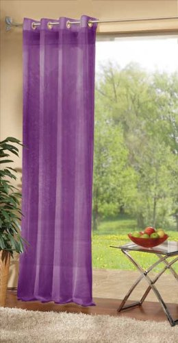 Gardinenbox Voile Ösen Schal Uni, HxB 225x140 cm, Lila, 20332