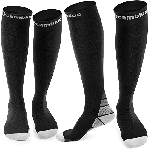 CAMBIVO Kompressionsstrümpfe Damen und Herren 2 Paar, Kompressionssocken Stützstrümpfe für Laufen, Sport, Flug, Reise, Radsport