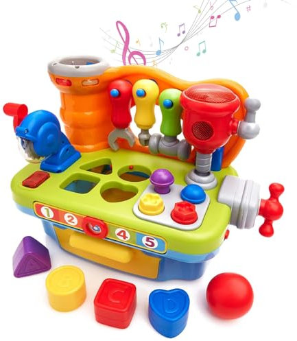 Kids Workbench - For Age 3-1 Year Old Boy Gifts, Tool Set & Bench, Light Up Toy Drill, Pretend Drill For Boys
