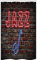 ABAKUHAUS Musik Schmaler Duschvorhang, Alle Jazz Sign Backsteinmauer, Badezimmer Deko Set aus Stoff mit Haken, 120 x 180 cm, Blau Rot