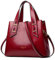 LAORENTOU Women Roomy Genuine Leather Tote Classy Handbags Shoulder Bag Red Size: One size