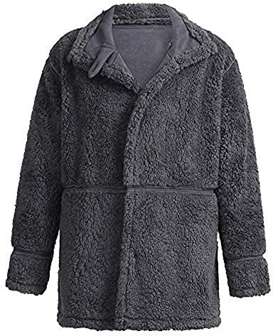 WMOFC Herren Vintage-Schaffell-Lederjacke Shearling Kaschmir Faux Lammfell-Jacken-Kaschmir-Wolle-Schaffell-Mantel,04,XXXL
