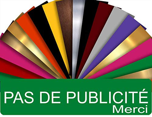 Plaque PAS DE PUBLICITÉ MERCI Adhésive PVC Pour Boîte Aux Lettres - Plaque Stop Pub - 8 cm x 2 cm - 21 Couleurs Disponibles (Vert)