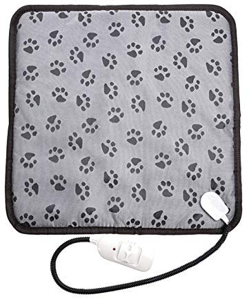 LILOVE Pet Heating Pad, Upgraded Dog Electric Heating Pad, 45x45cm Large Waterproof Adjustable Warming Mat for Cats, Pet Heat Blanket with Chew Resistant Steel Cord.