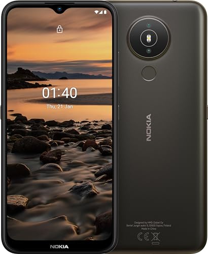 Nokia 1.4 Smartphone mit 6,51-Zoll-HD+ Display, Camera Go, 4000 mAh Akkukapazität, Qualcomm-Prozessor, Fingerabdruck-Sensor, Android 10, Dual-SIM, RAM 2GB, ROM 32GB - Charcoal