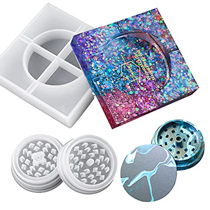 Molde de Resina para Cenicero y Molde de Fundición de Molinillo de Especias, Molde de Fundición de Resina Epoxi, Molde de Resina Cuadrado